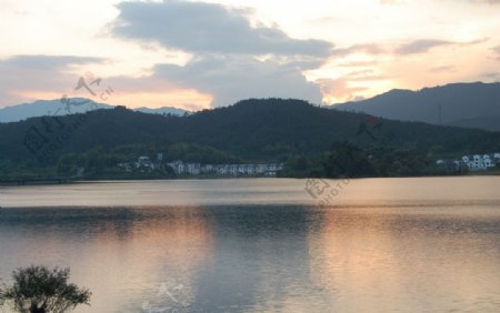 奇墅湖傍晚景色图片