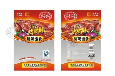 北京烤鸭麻辣素食包装图片