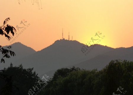 日落西山图图片