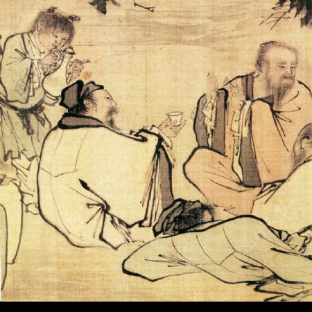 中国画人物喝酒书法图片