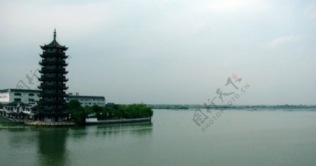 周庄湖景图片