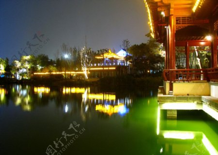 南京玄武湖夜景灯光图片