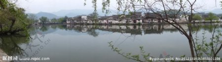 宏村全景图片