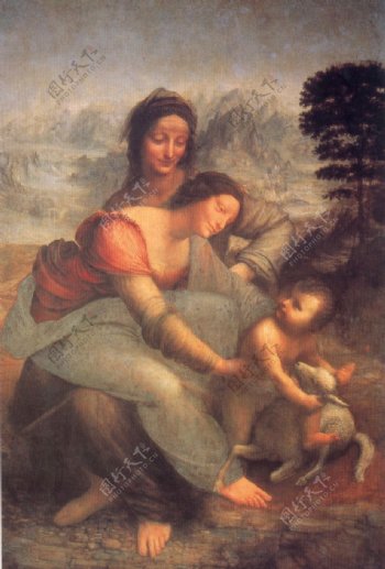 圣安娜与圣母子图片