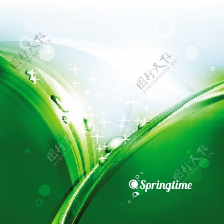 绿色动感线条环保背景图片