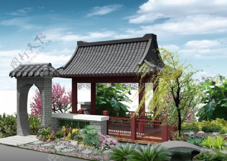 中式小园圃图片