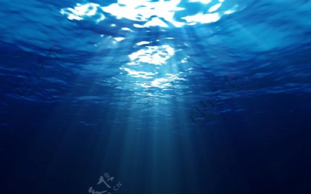 深海海水阳光图片