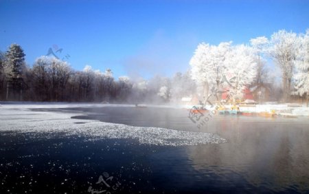 冬日湖泊图片