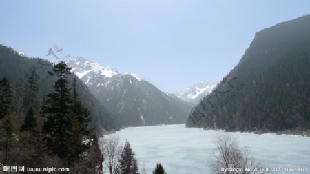 九寨沟雪山冰水风景图图片