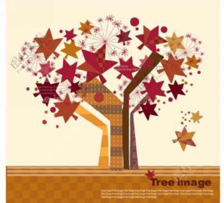 抽象枫叶大树背景图片