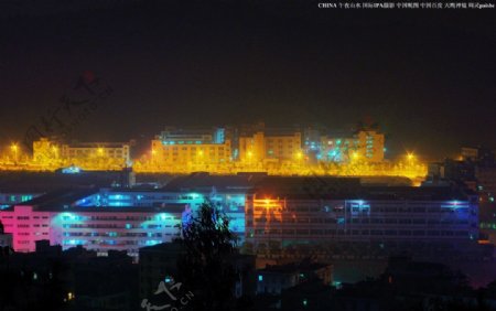 中国夜景午夜工业区图片