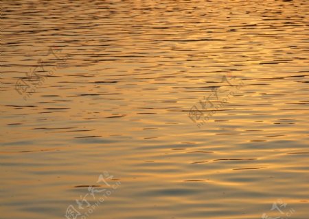 水波荡漾之夕阳波光图片