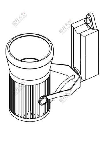 LED投光灯手绘图图片