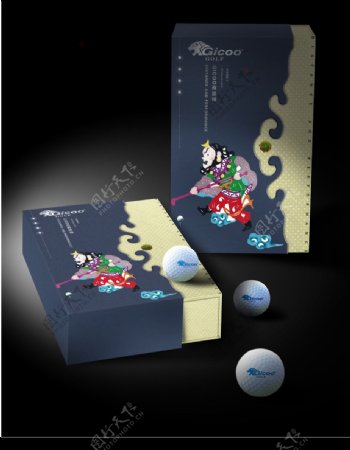 GICOO剪纸系列高尔夫球包装图片