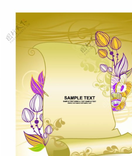 花纹花卉纸张背景图片