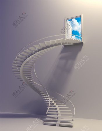 通往天空的楼梯图片