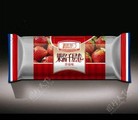 千层卷包装设计草莓味图片