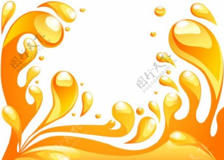 动感橙色液体背景图片