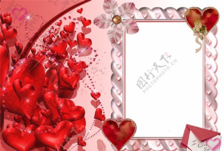 浪漫玫瑰相框图片
