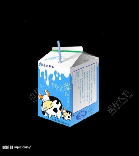 蓝光牛奶包装图片