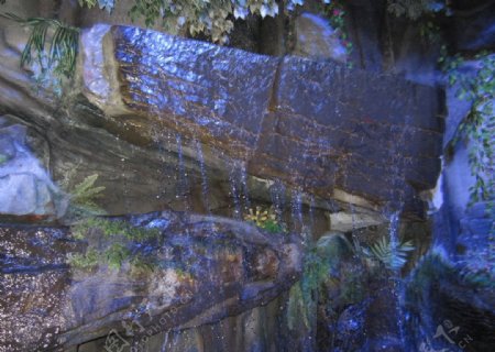 岩石流水图片