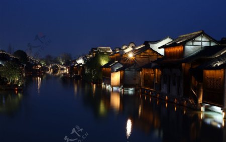乌镇水乡夜景图片