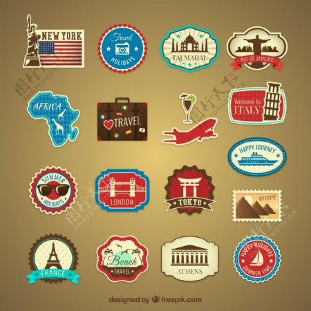 环球旅游标签图片
