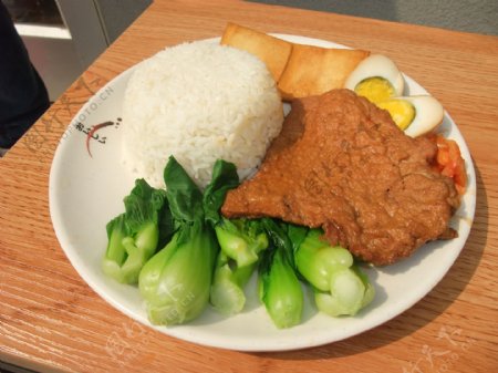 沙县小吃猪排套餐饭图片