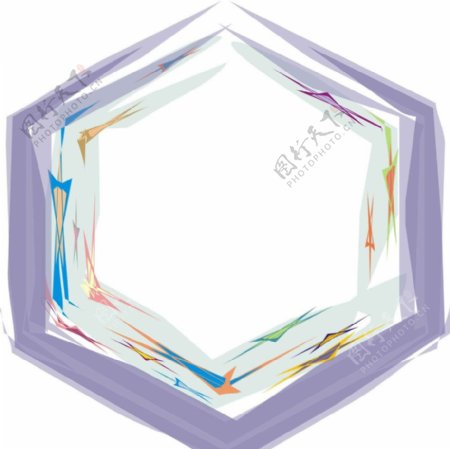 紫色主题六边形艺术相框图片
