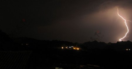 夜幕下的闪电图片