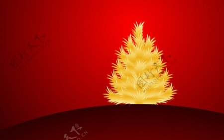 火红圣诞树图片