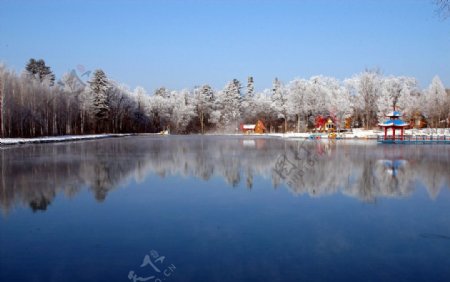 冬日湖泊图片