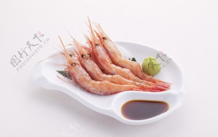 日本餐刺身蝦图片