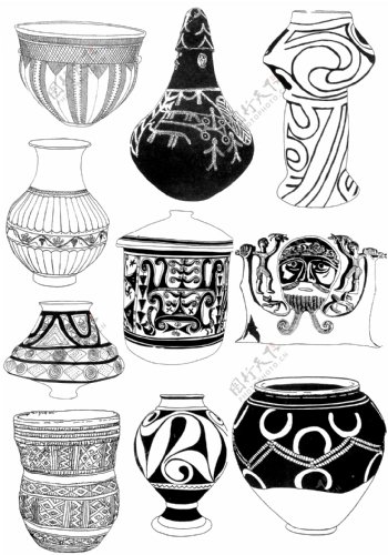 陶器瓦罐纹样图片