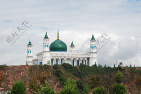 云南小镇清真寺图片