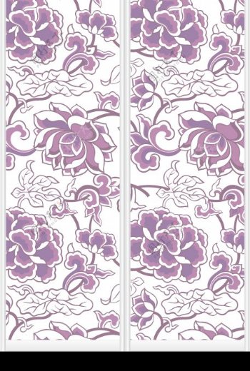 紫色牡丹花纹图片