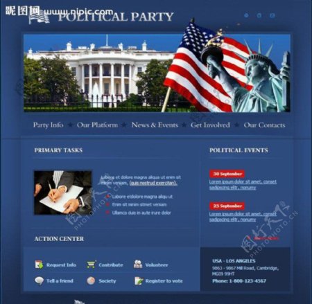 政党网站模板图片