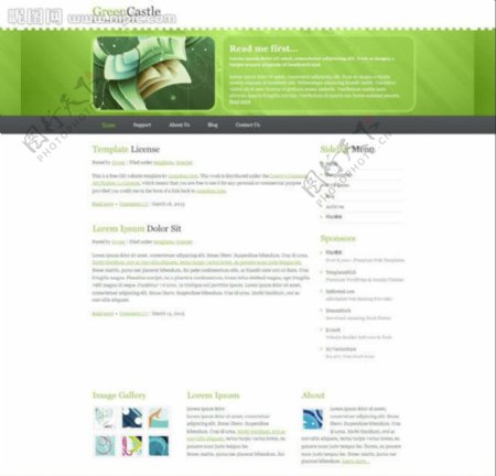 绿色博客网页模板图片