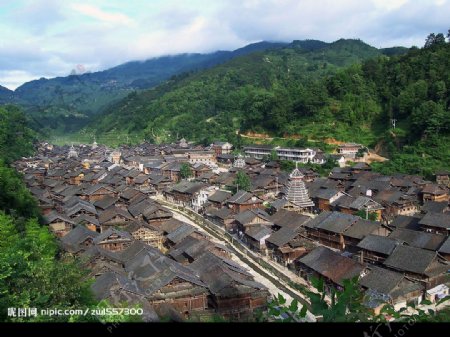 中国最大的侗寨美丽的肇兴图片