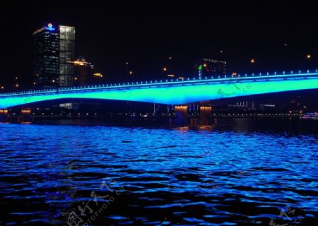 广州江湾大桥夜景图片