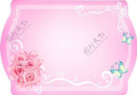 粉色花蝶图片