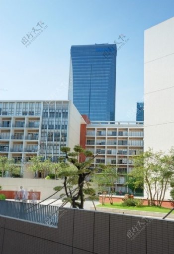 深圳大学文科楼里看腾讯大厦图片