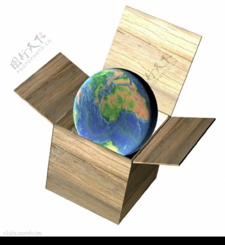 木箱中的地球图片