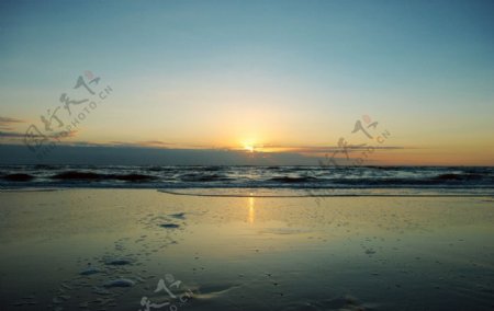 海洋日落美景图片