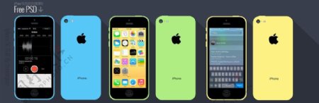 iphone5C蓝绿黄色图片