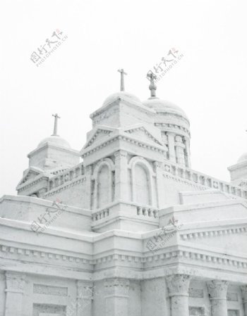 哈尔滨冰雪展雪雕圣洁的城堡图片