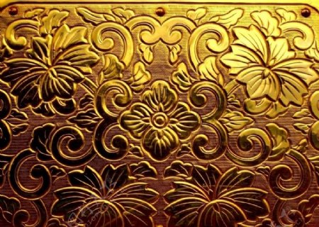 欧式金色花纹金属背景图片