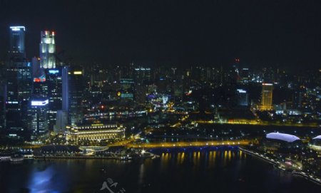 新加坡滨海湾夜景图片