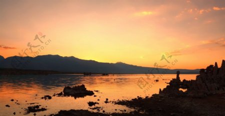 莫诺湖夕阳图片