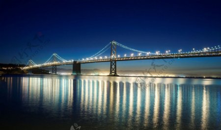 海湾大桥夜景图片